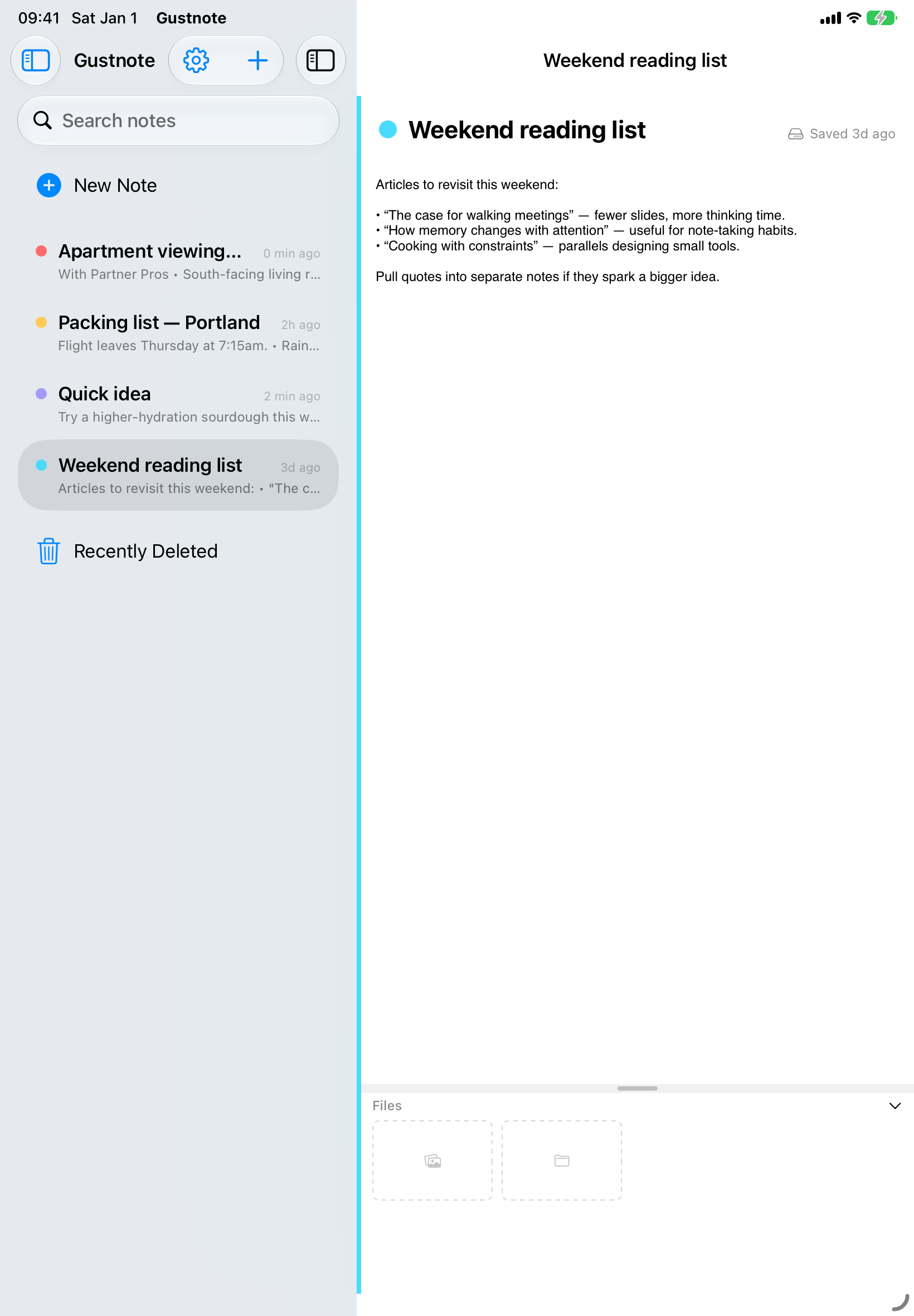 Split view on iPad